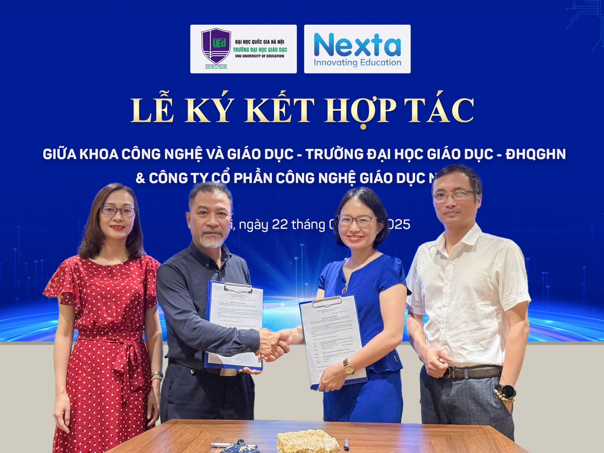Lễ ký kết biên bản ghi nhớ giữa Nexta và khoa công nghệ giáo dục